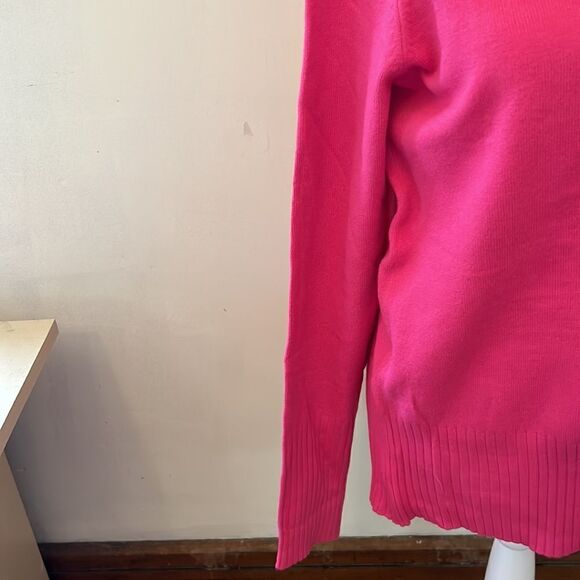 French Connection baby soft roll neck hot pink sweater Size L New - Picture 5 of 10